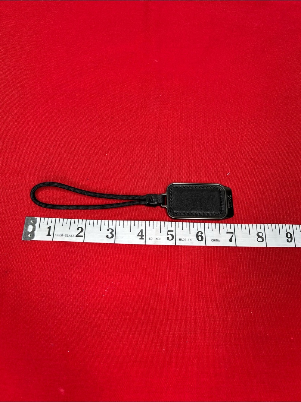 TUMI Black Leather Metal Luggage Tag Key Chain